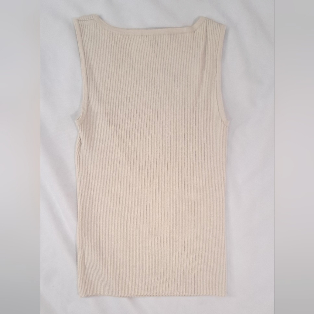ST. JOHN Wool and Rayon Ribbed Tank Top - Picture 4 of 11